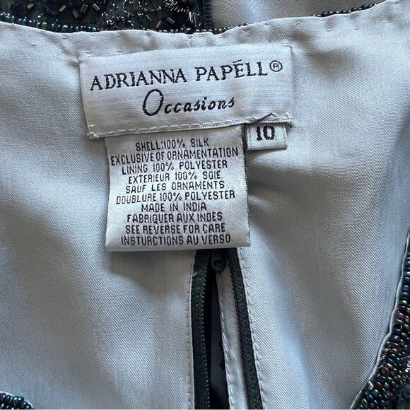 ADRIANNA PAPELL Vintage Beaded Silk Top Size 10 - Picture 8 of 8